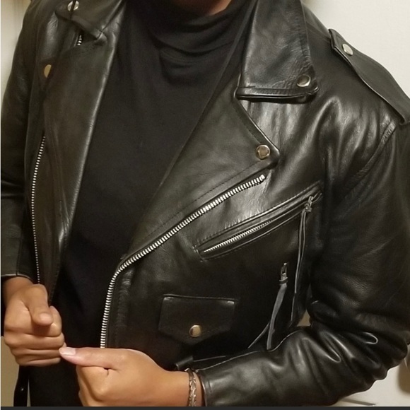 Vintage Leather biker moto jacket FABULOUS - Picture 2 of 13